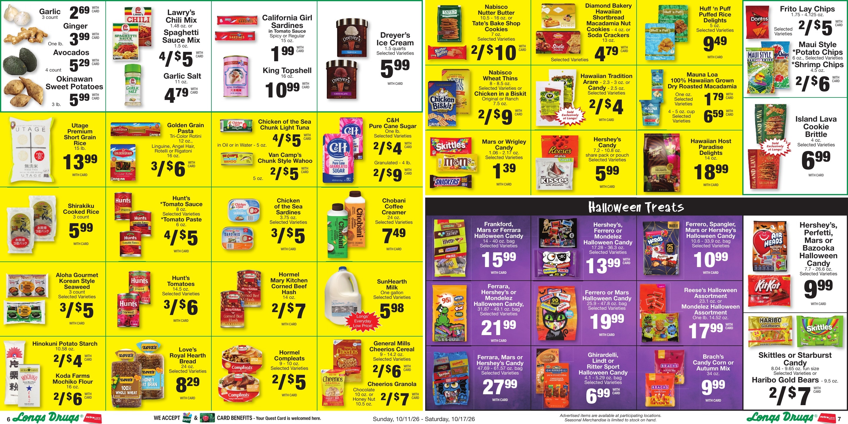Longs Drugs Maui and Kauai Weekly Ad October 11 - 17, 2026