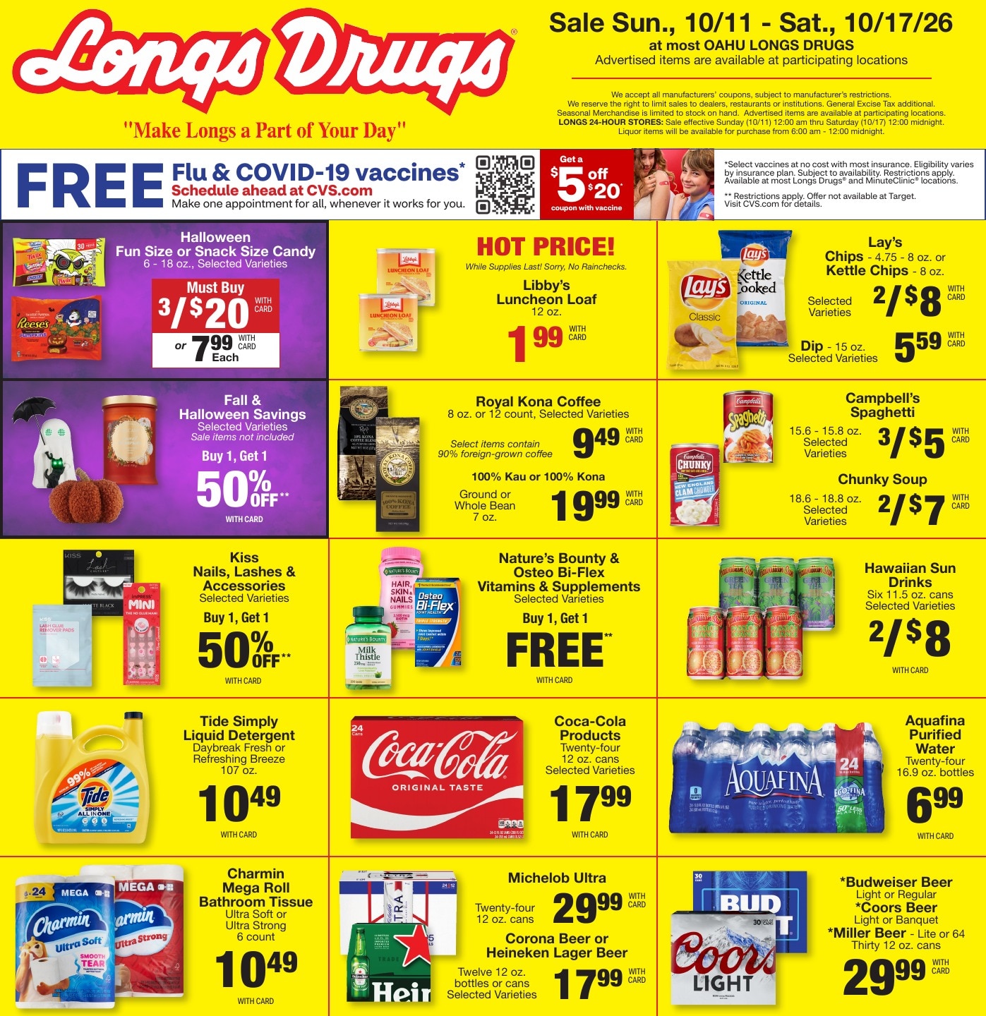 Longs Drugs Oahu Weekly Ad October 11 - 17, 2026