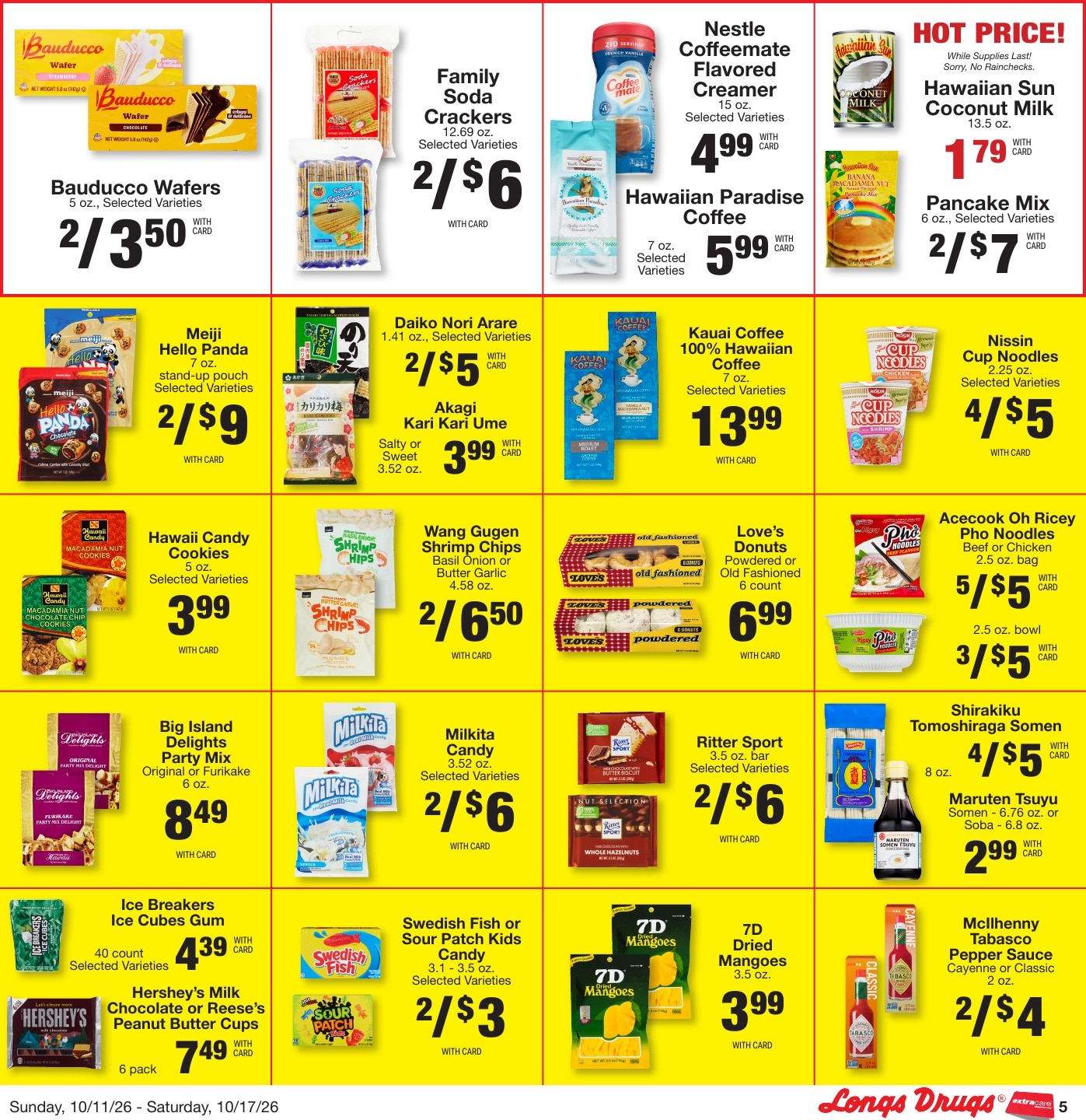 Longs Drugs Oahu Weekly Ad October 11 - 17, 2026
