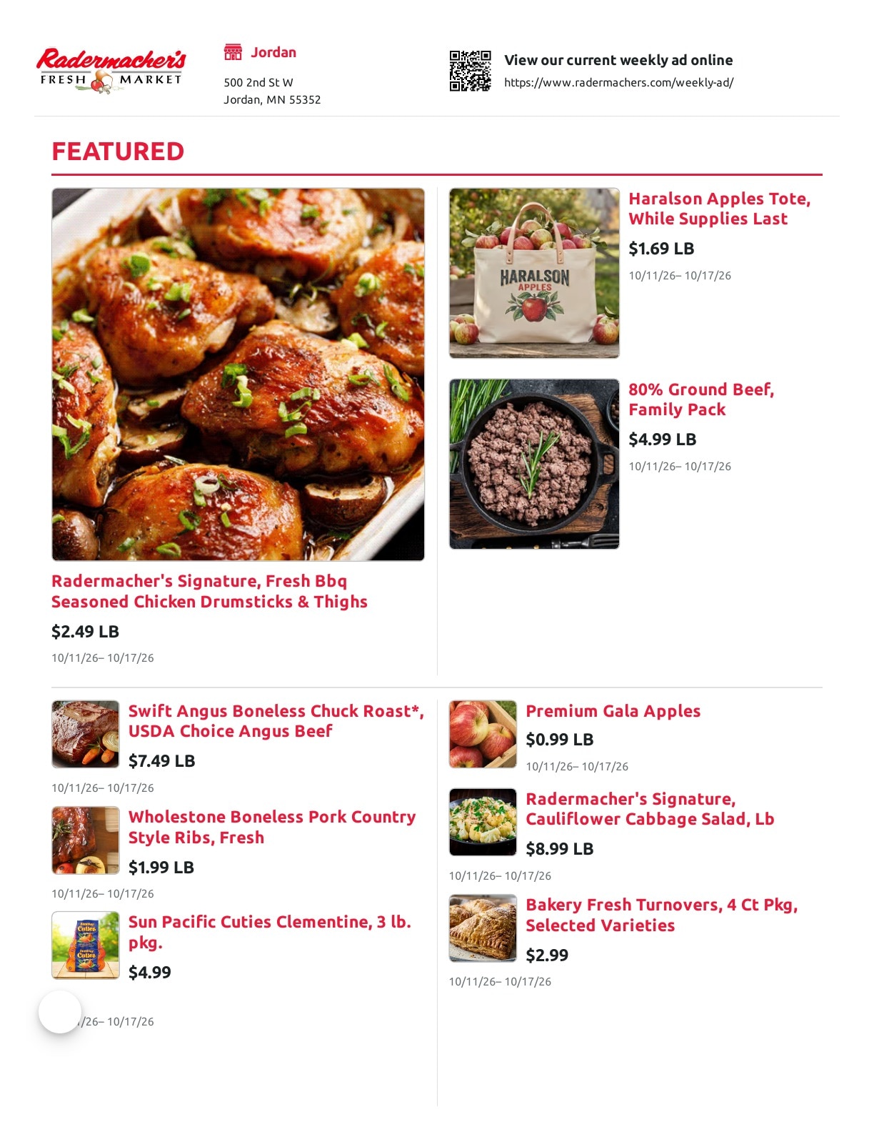 Radermacher's Fresh Market Weekly Ad October 11 - 17, 2026