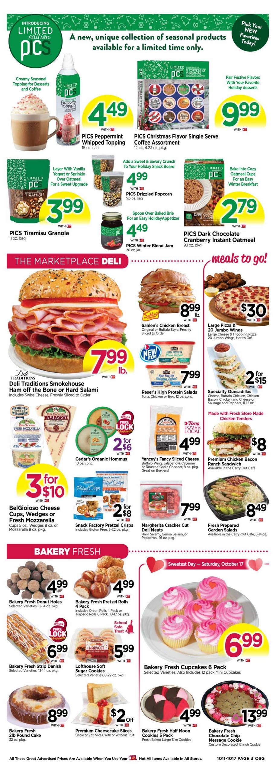 Tops Friendly Markets (Findley Lake Area, NY) Weekly Ad October 11 - 17, 2026