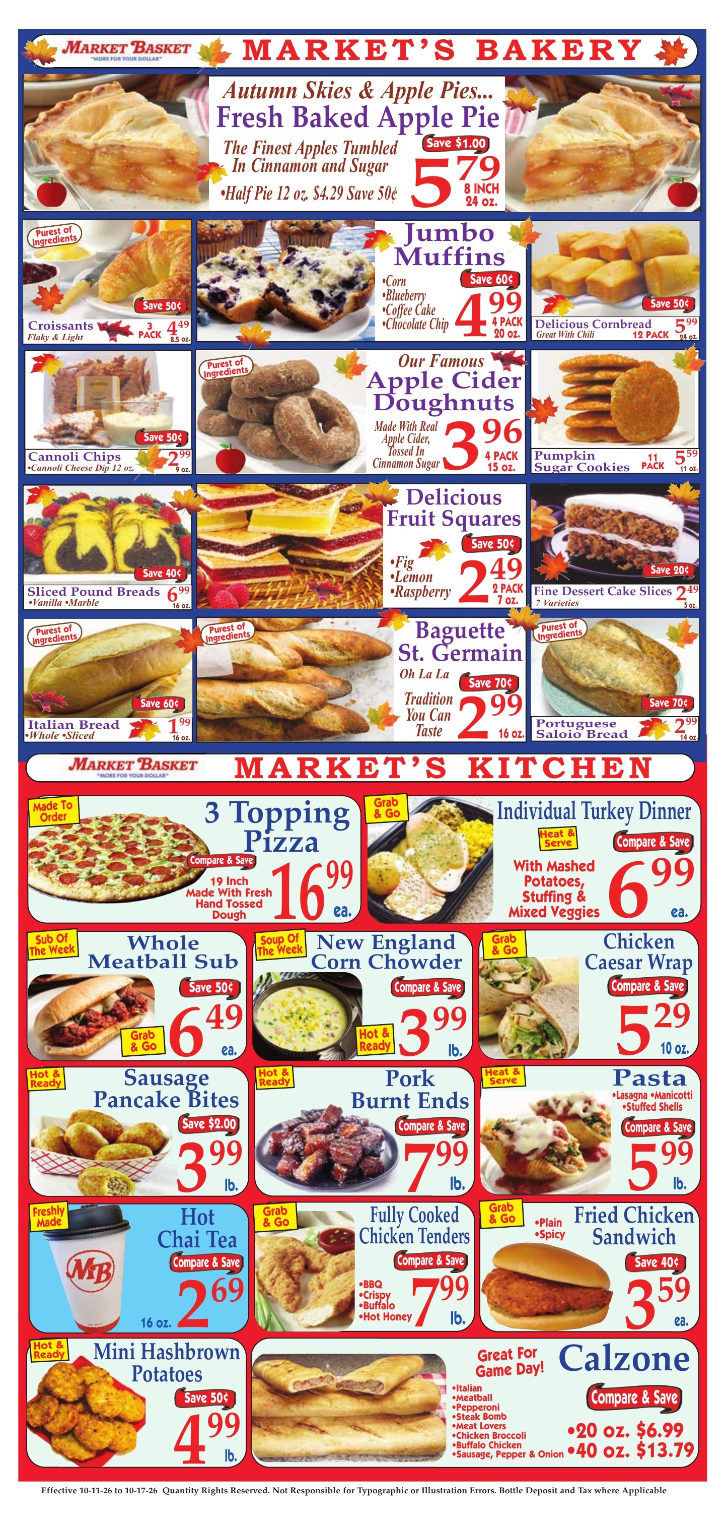 Market Basket (Louisiana, Massachusetts, Maine, New Hampshire, Rhode Island, Texas) Weekly Ad October 11 - 17, 2026