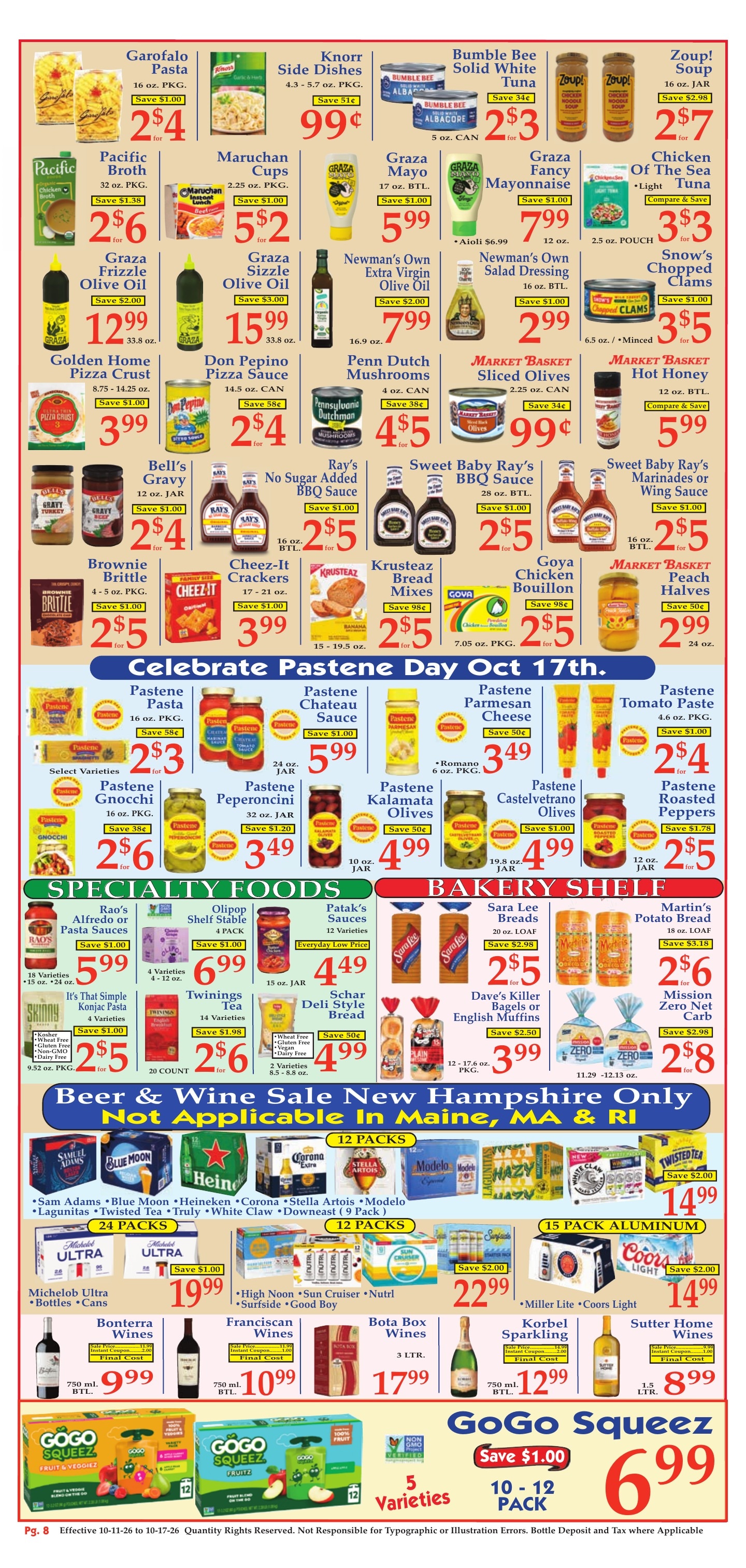 Market Basket (Louisiana, Massachusetts, Maine, New Hampshire, Rhode Island, Texas) Weekly Ad October 11 - 17, 2026