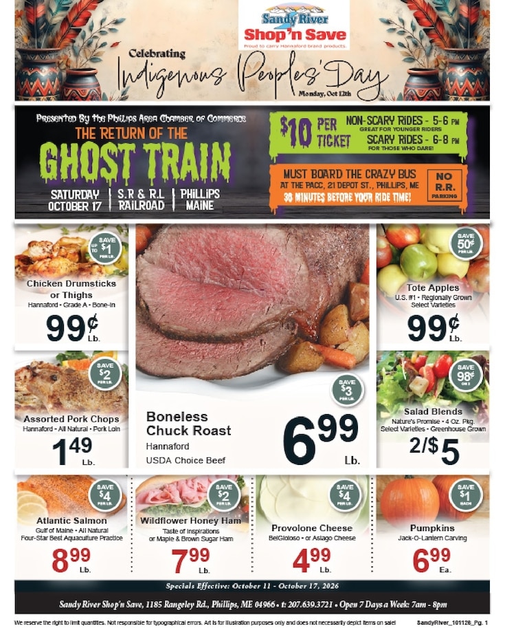Sandy River Shop 'n Save Weekly Ad October 11 - 17, 2026
