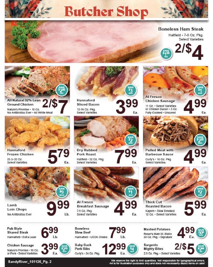 Sandy River Shop 'n Save Weekly Ad October 11 - 17, 2026