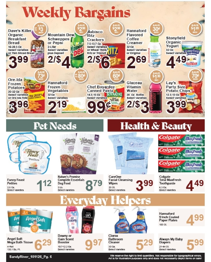 Sandy River Shop 'n Save Weekly Ad October 11 - 17, 2026