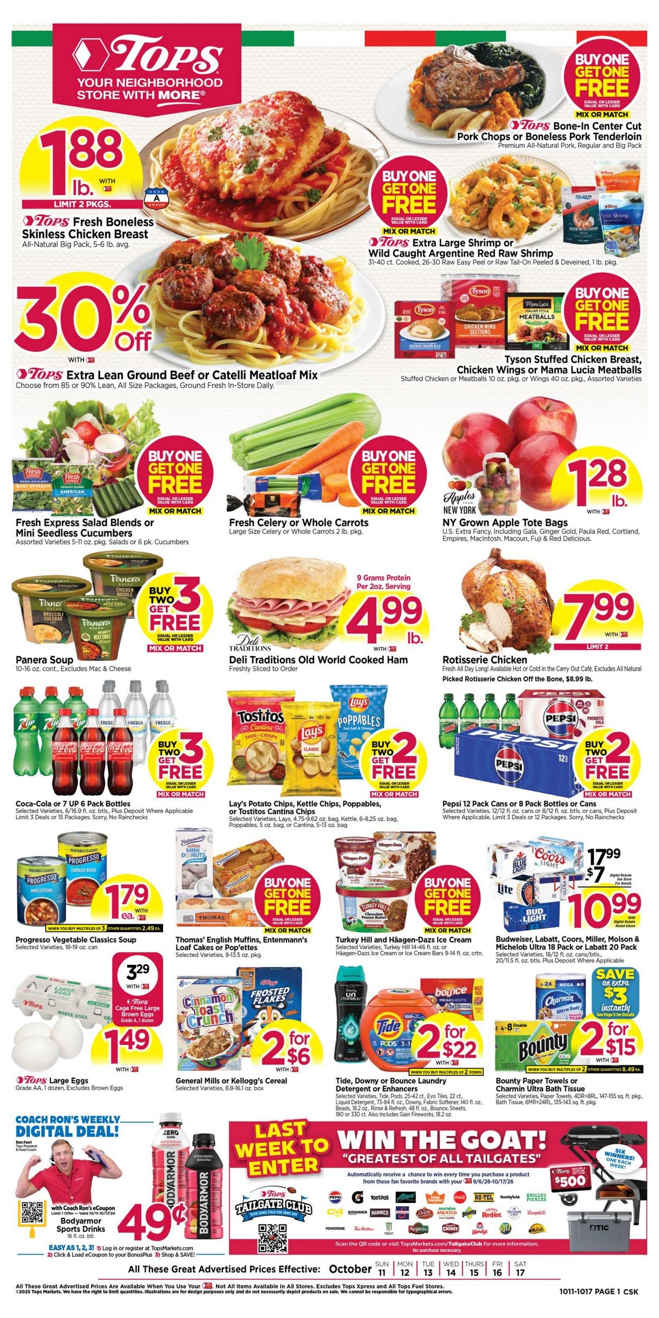 Tops Friendly Markets (Lisbon Area, NH) Weekly Ad October 11 - 17, 2026