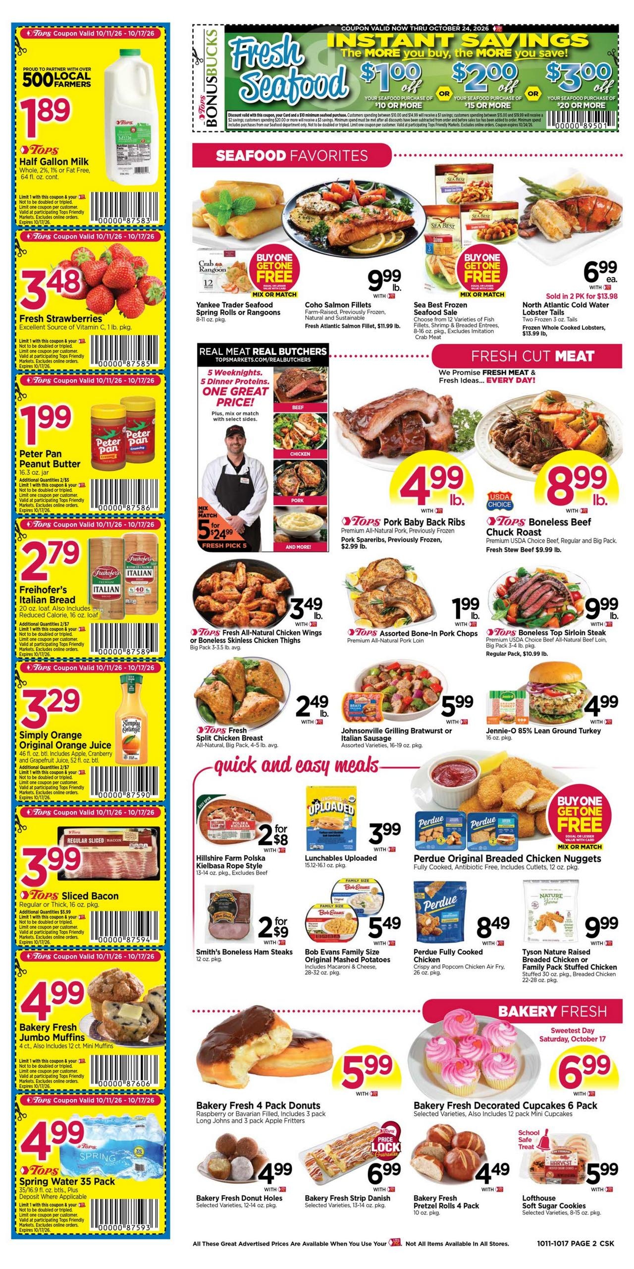 Tops Friendly Markets (Lisbon Area, NH) Weekly Ad October 11 - 17, 2026