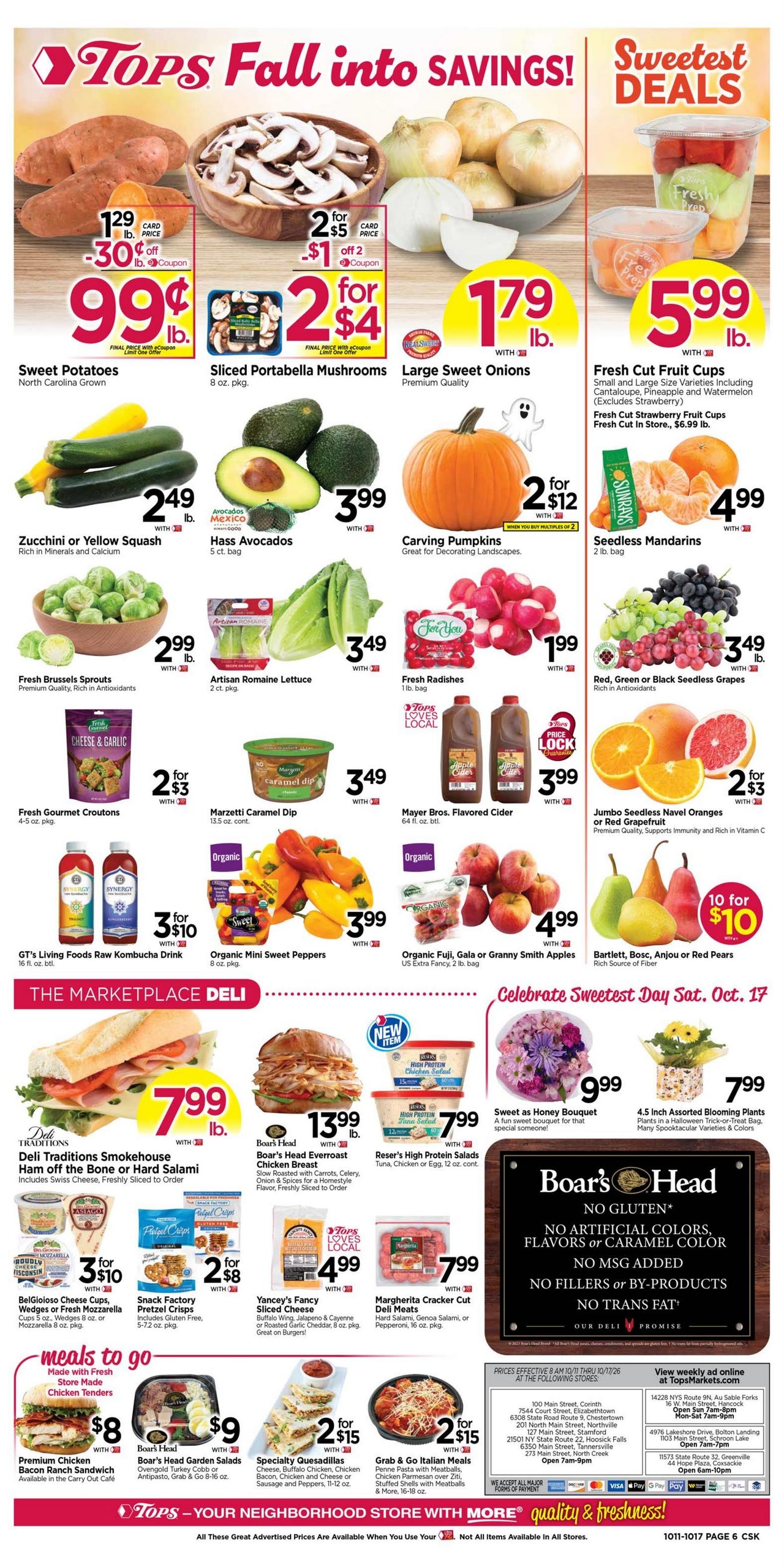 Tops Friendly Markets (Lisbon Area, NH) Weekly Ad October 11 - 17, 2026