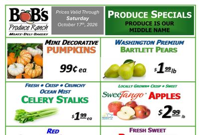 BoB's Produce Ranch Weekly Ad October 11 - 17, 2026