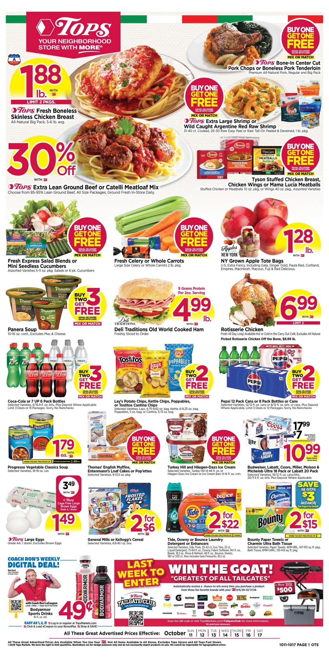 Tops Friendly Markets (Farmdale Area, OH) Weekly Ad October 11 - 17, 2026