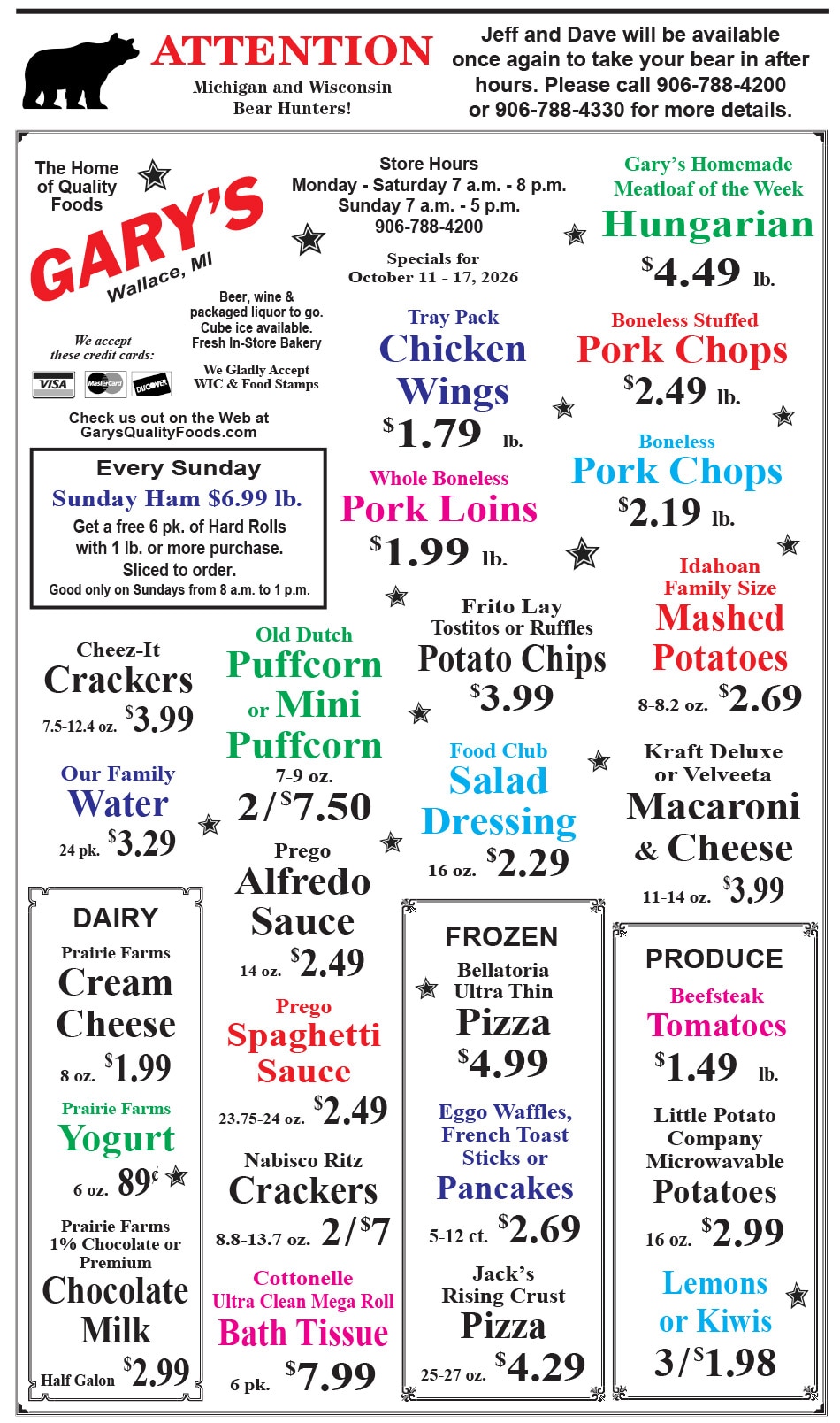 Gary's Quality Foods Weekly Ad October 11 - 17, 2026