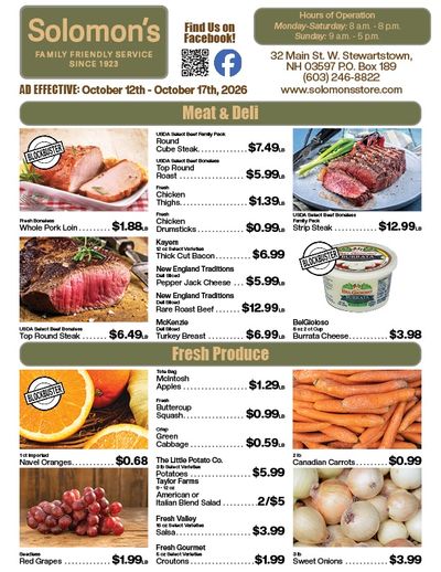 Solomon's Store Weekly Ad October 12 - 17, 2026