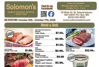 Solomon's Store Weekly Ad October 12 - 17, 2026