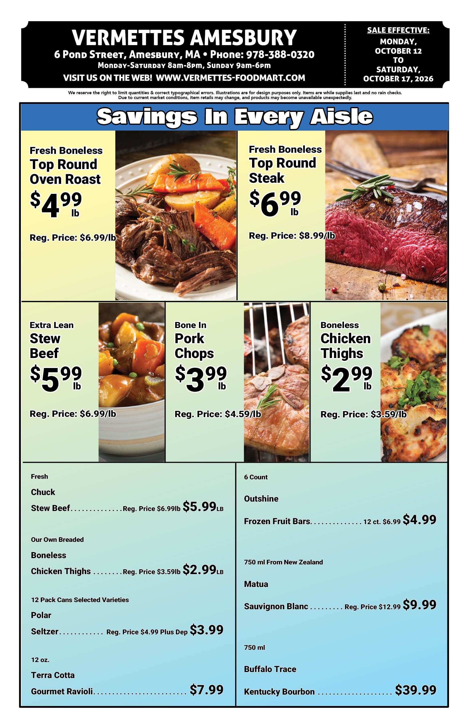Vermette's Market Weekly Ad October 12 - 17, 2026