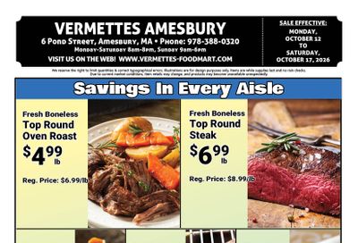 Vermette's Market Weekly Ad October 12 - 17, 2026