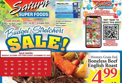 Saturn Super Foods Weekly Ad October 12 - November 1, 2026
