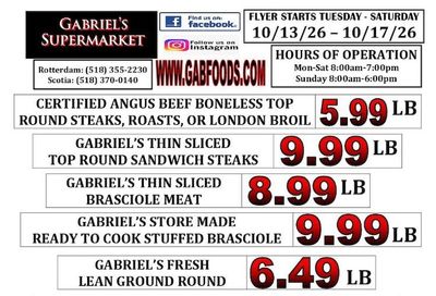 Gabriel's Supermarkets Weekly Ad October 11 - 17, 2026