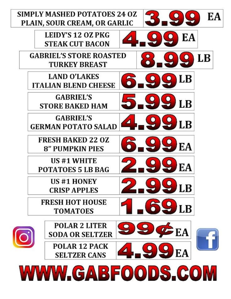 Gabriel's Supermarkets Weekly Ad October 11 - 17, 2026