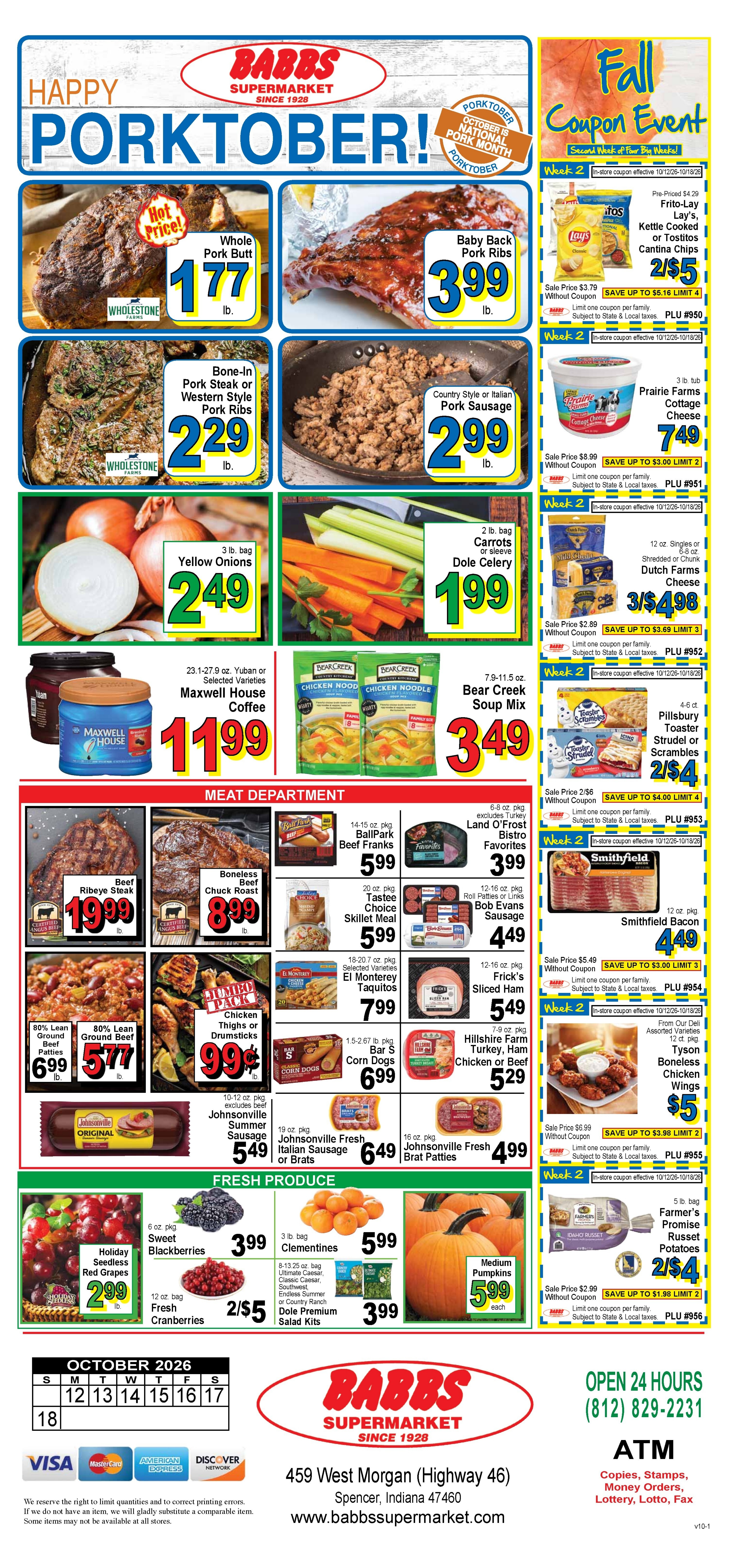 Babbs Supermarket Weekly Ad October 12 - 18, 2026