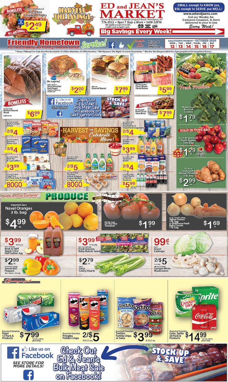 Ed and Jean's Market Weekly Ad October 12 - 17, 2026