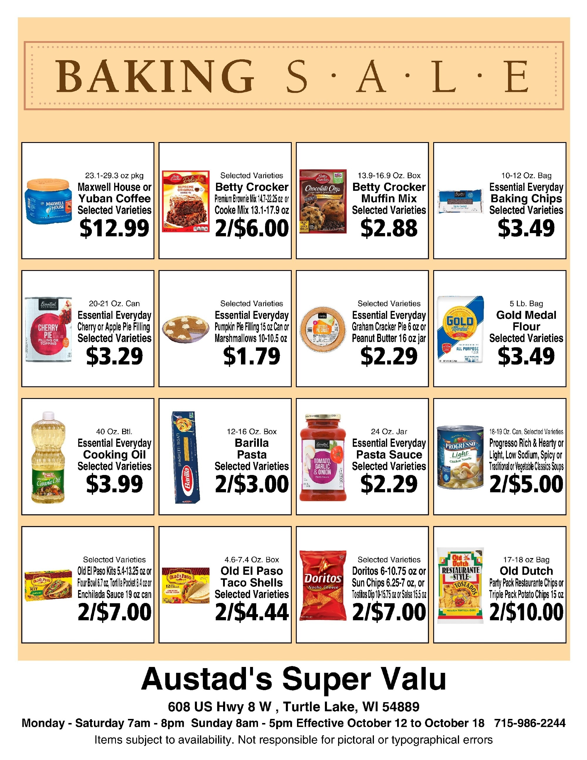 Austad's Supervalu Weekly Ad October 12 - 18, 2026