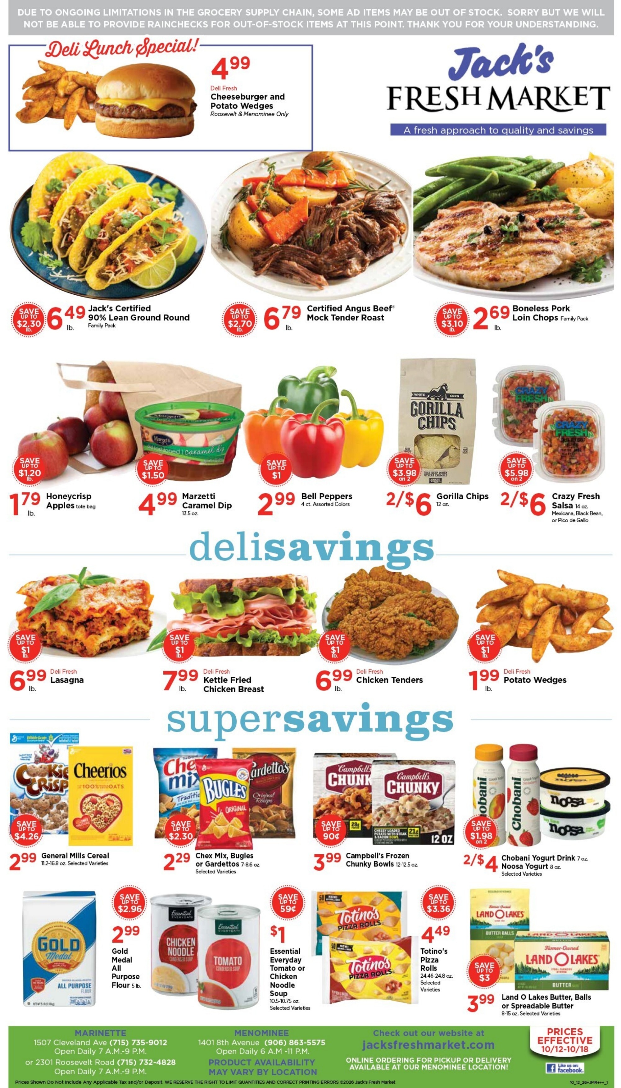 Jack's Fresh Market Weekly Ad October 12 - 18, 2026