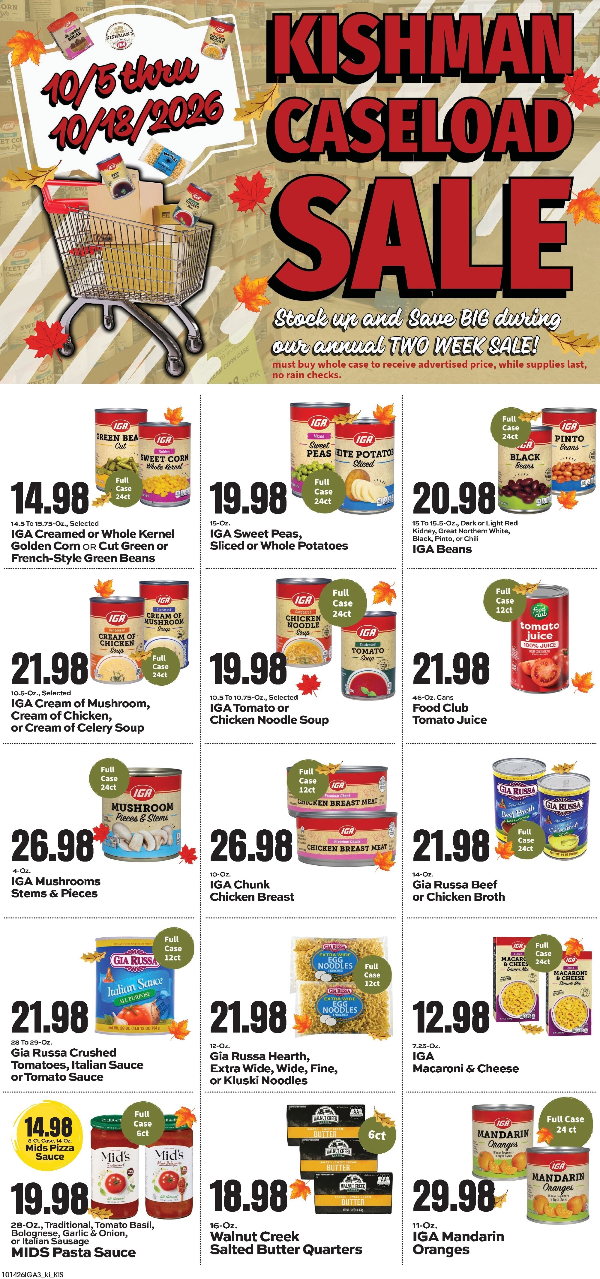 Kishman's IGA Weekly Ad October 12 - 18, 2026