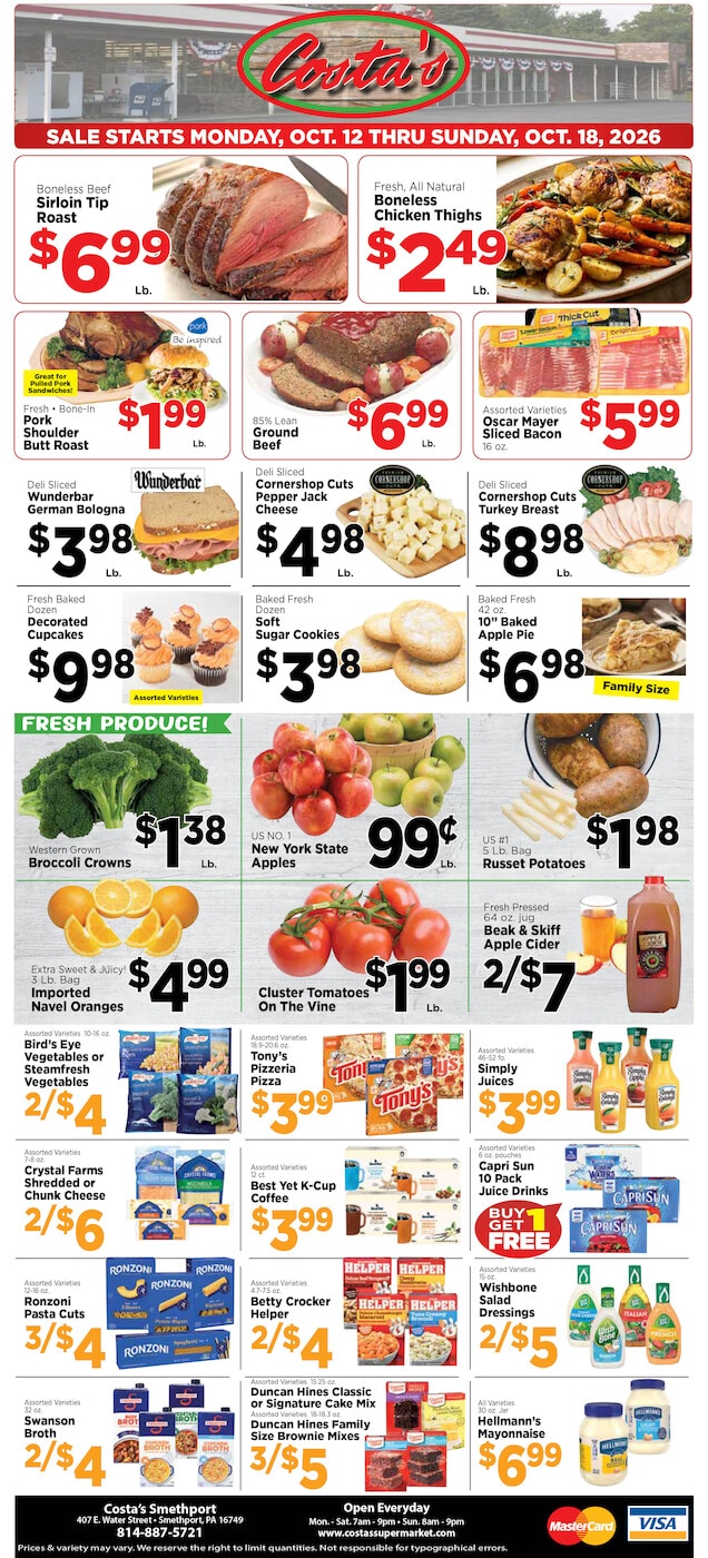 Costa's Supermarket Weekly Ad October 12 - 18, 2026