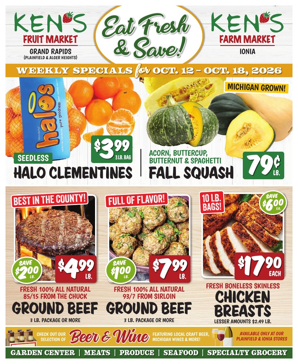 Ken's Fruit Market (Grand Rapids and Ionia, MI) Weekly Ad October 12 - 18, 2026