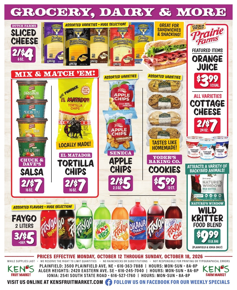 Ken's Fruit Market (Grand Rapids and Ionia, MI) Weekly Ad October 12 - 18, 2026