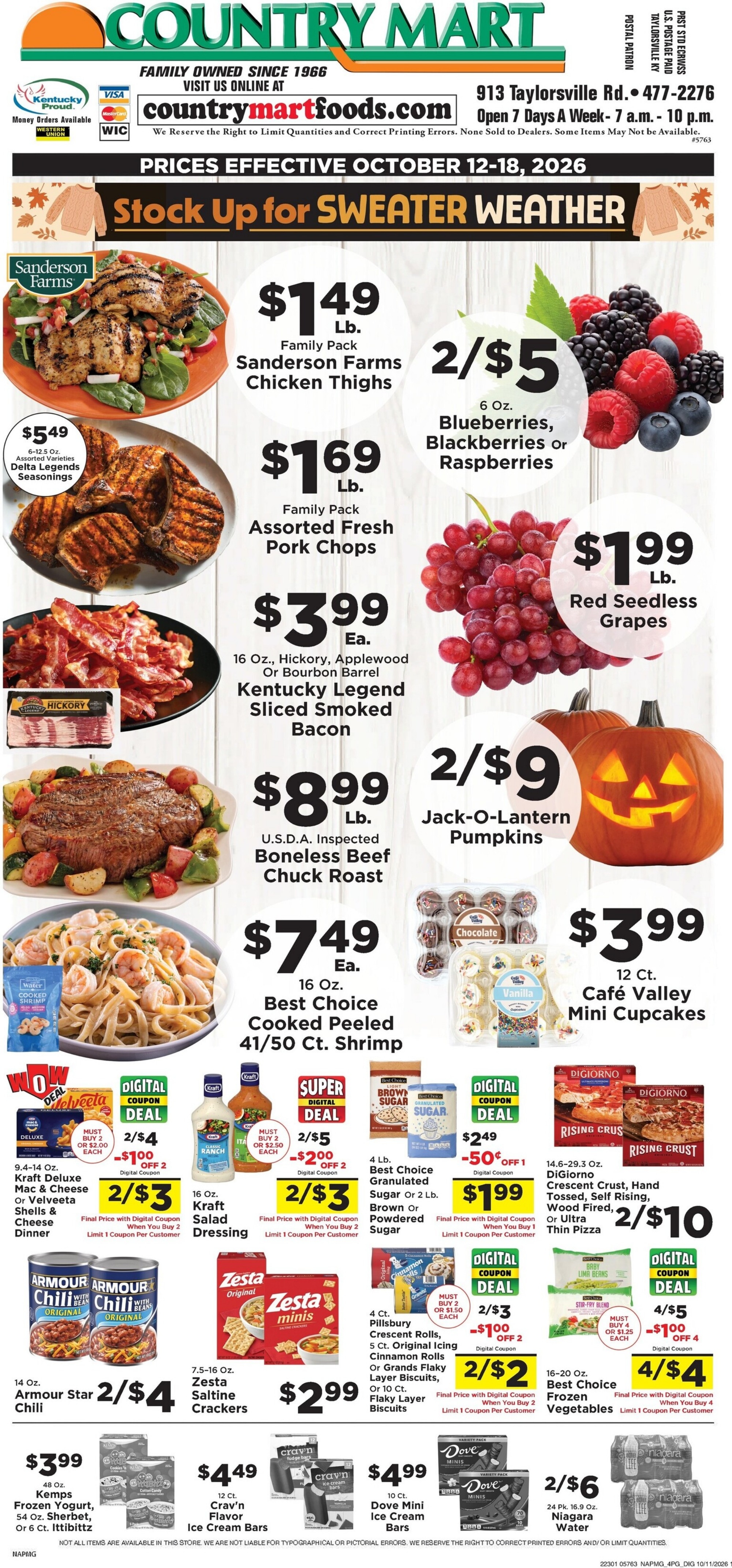 Taylorsville Country Mart (Taylorsville, KY) Weekly Ad October 12 - 18, 2026