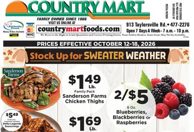 Taylorsville Country Mart (Taylorsville, KY) Weekly Ad October 12 - 18, 2026