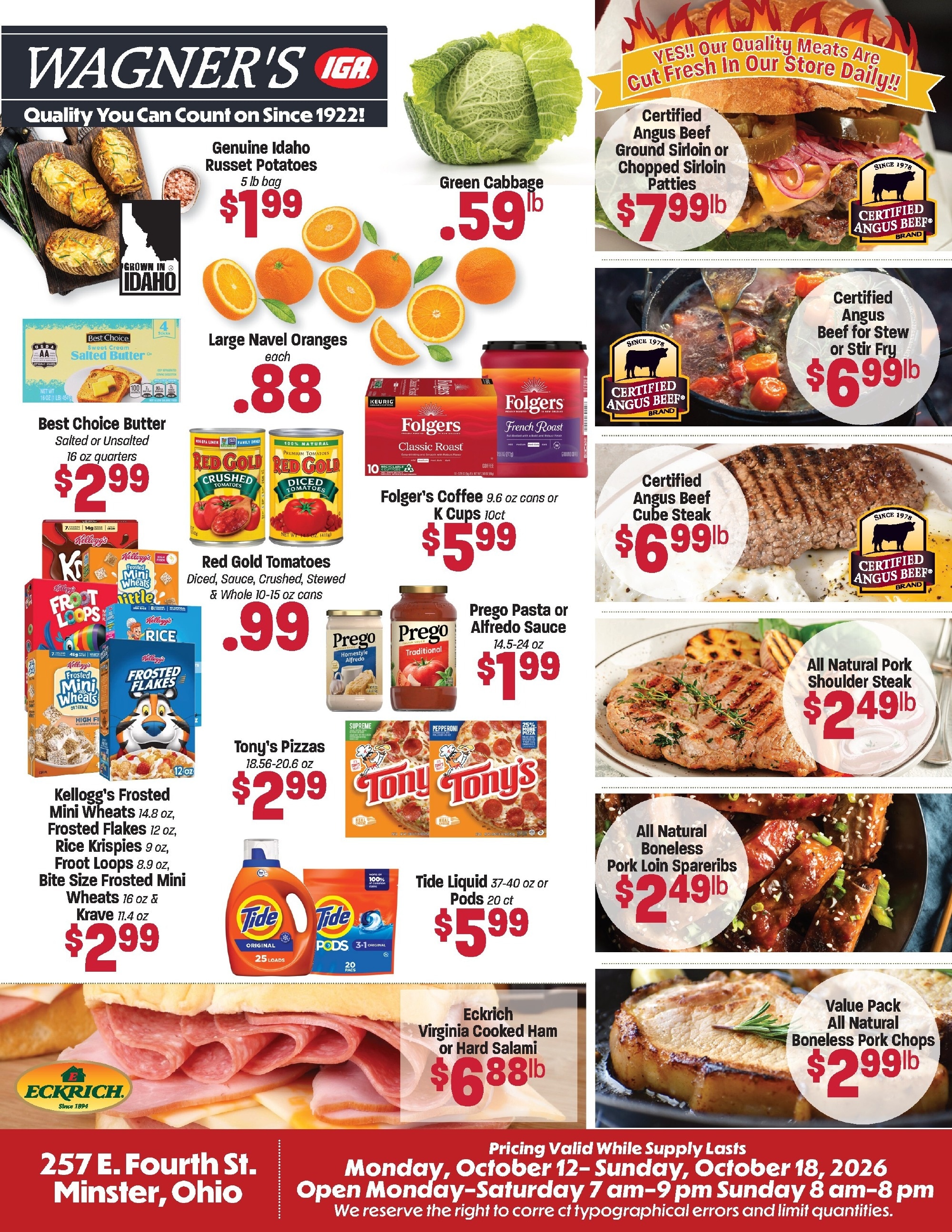 Wagner's IGA (Minster, OH) Weekly Ad October 12 - 18, 2026