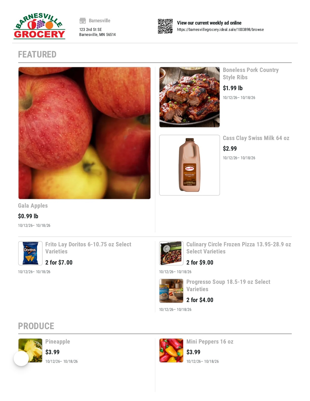 Barnesville Grocery Weekly Ad October 12 - 18, 2026