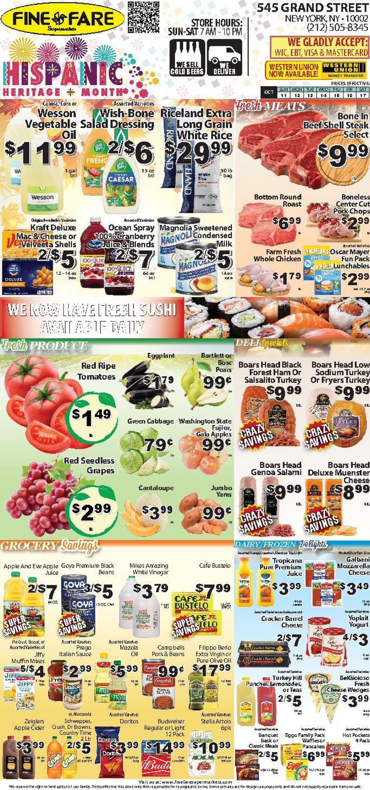 Fine Fare Supermarkets Weekly Ad October 11 - 17, 2026