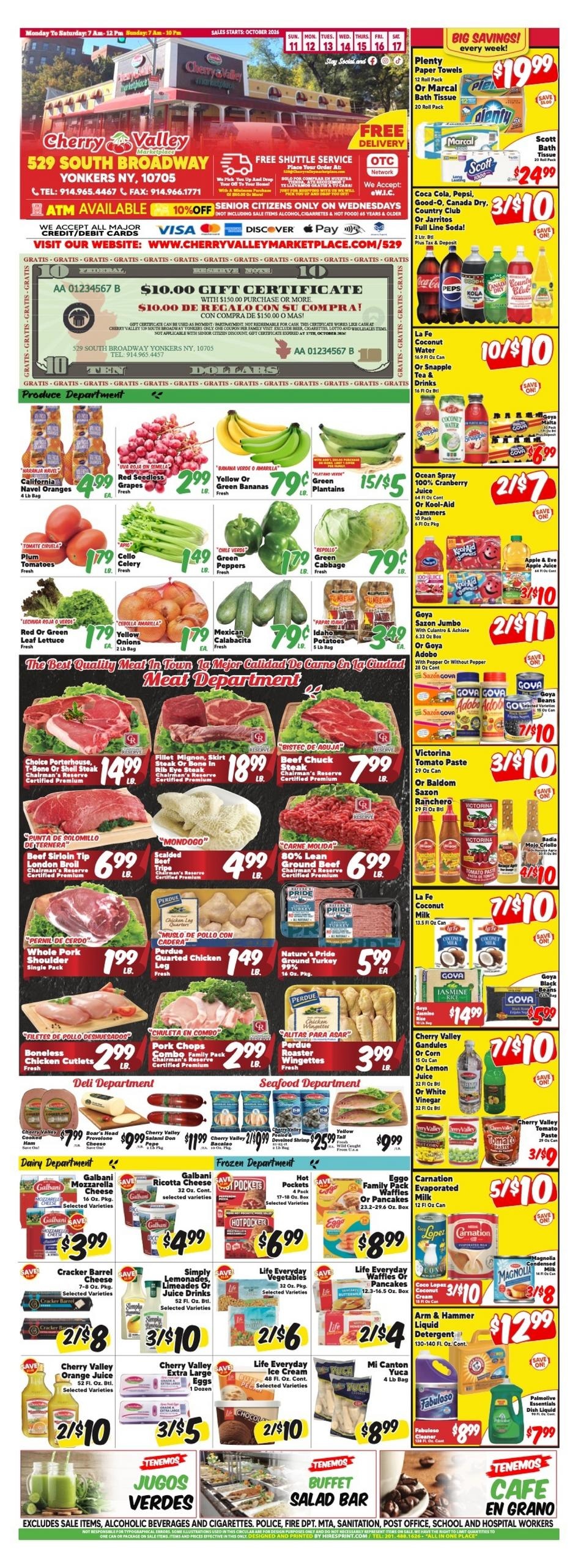 Cherry Valley Marketplace Weekly Ad October 11 - 17, 2026