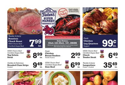 Foster's Super Market Weekly Ad October 12 - 17, 2026