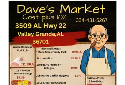 Dave's Market Valley Grande (3509 AL-22, Valley Grande, AL) Weekly Ad October 12 - 18, 2026