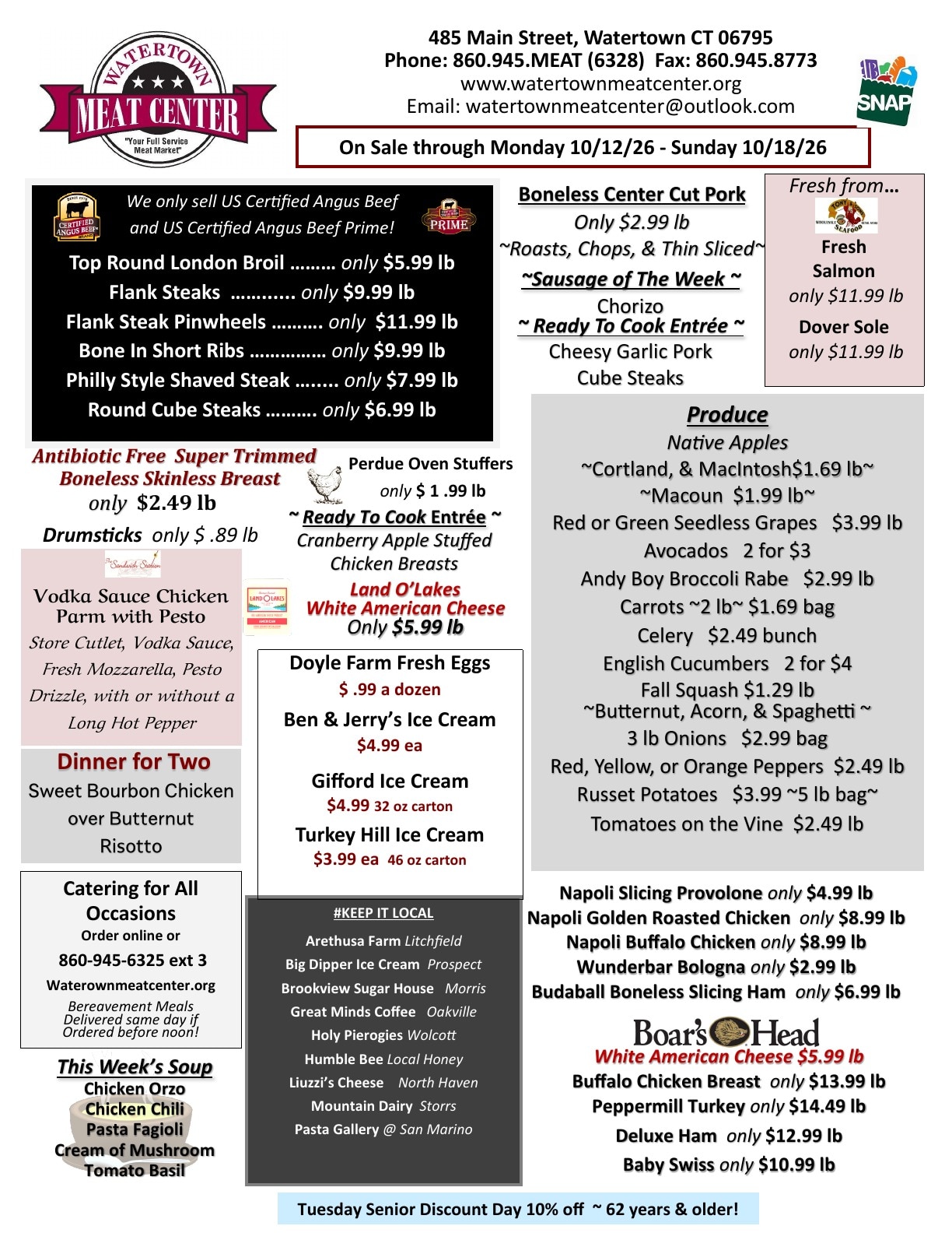 Watertown Meat Center Weekly Ad October 12 - 18, 2026