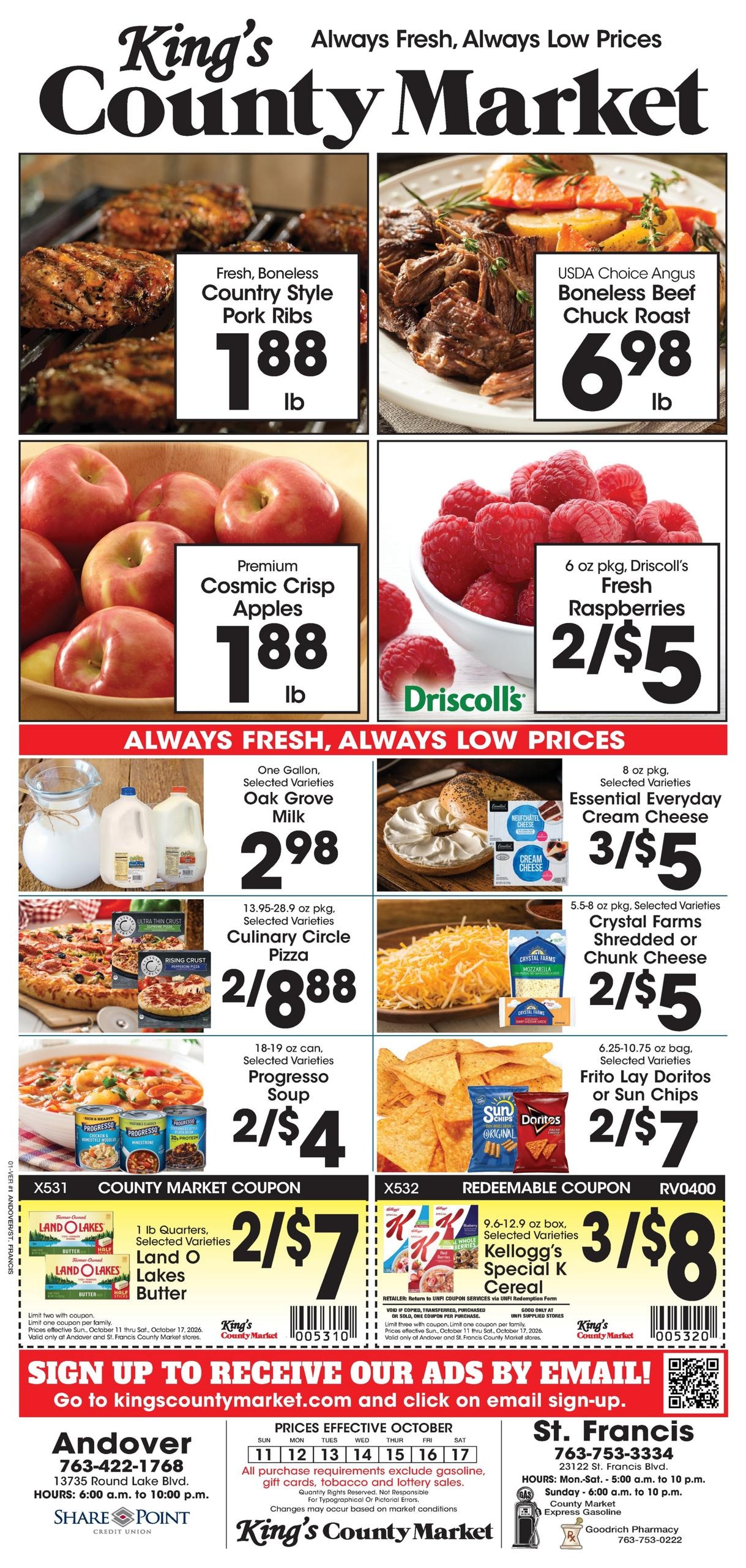 King's County Market Weekly Ad October 11 - 17, 2026