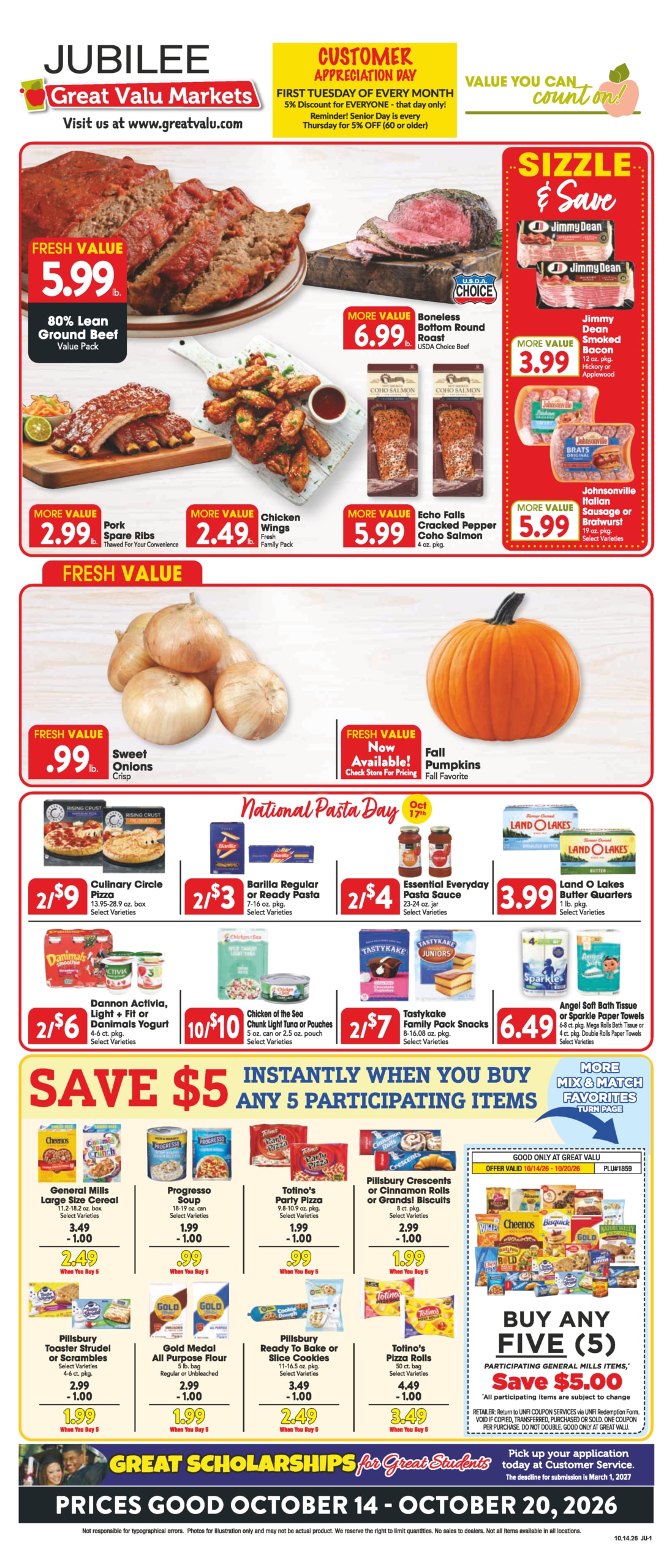 Trout's Jubilee Foods Weekly Ad October 14 - 20, 2026