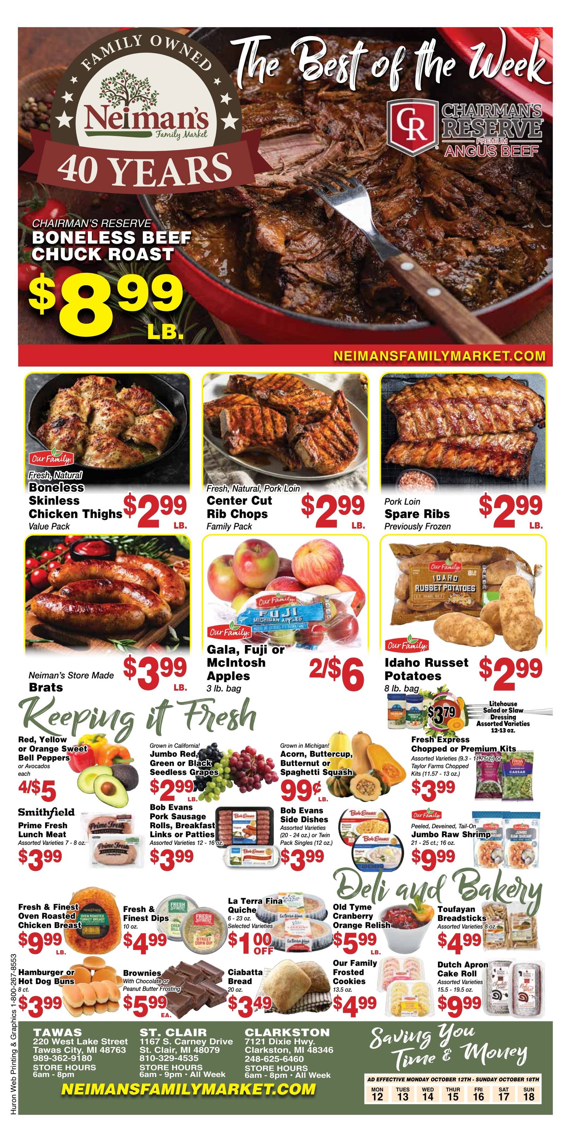 Neiman's Family Market Weekly Ad October 12 - 18, 2026