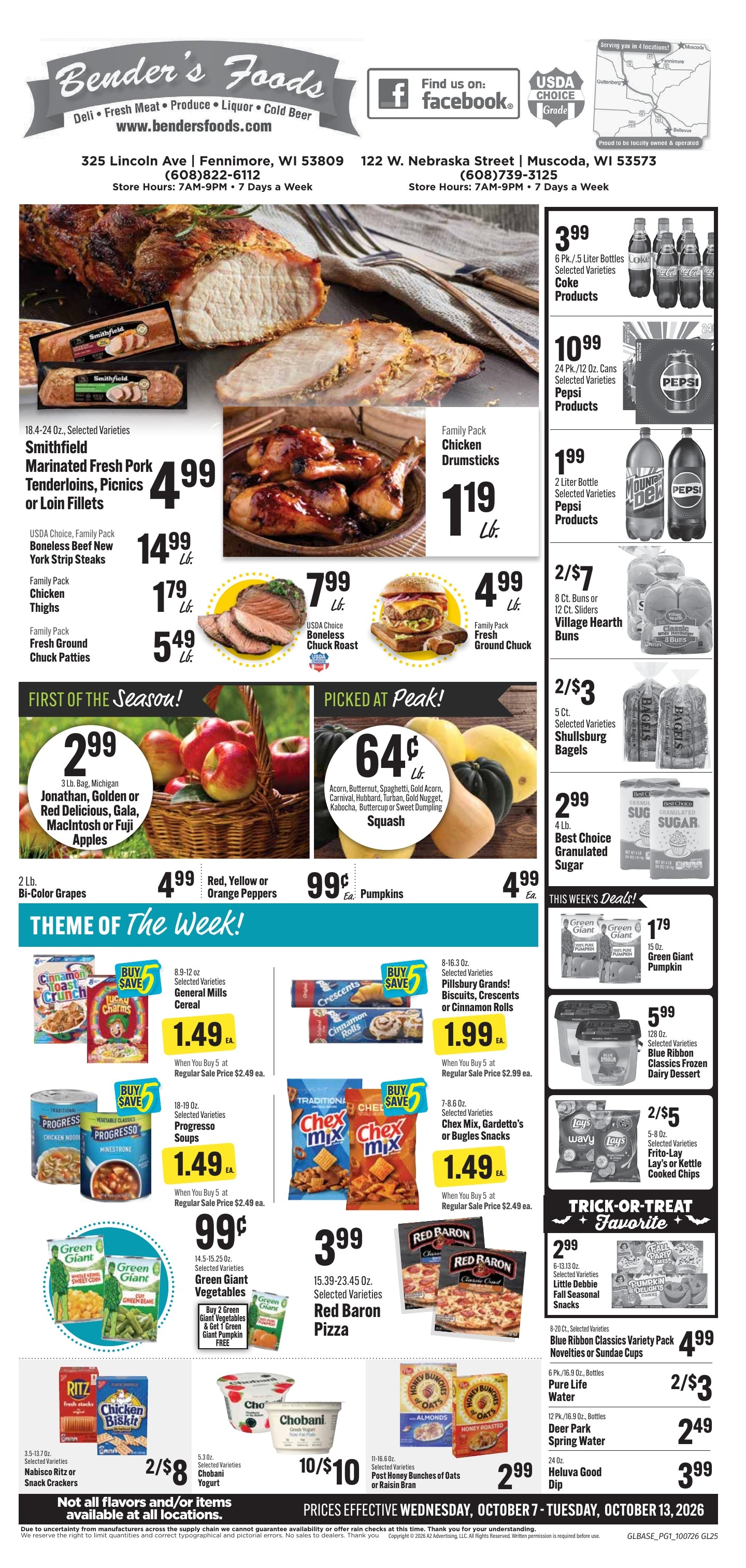 Bender's Foods (Wisconsin) Weekly Ad October 7 - 13, 2026