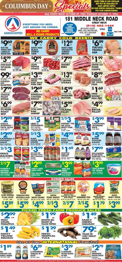 Associated Supermarkets (Glenwood Landing-Greenvale Area, NY) Weekly Ad October 9 - 15, 2026