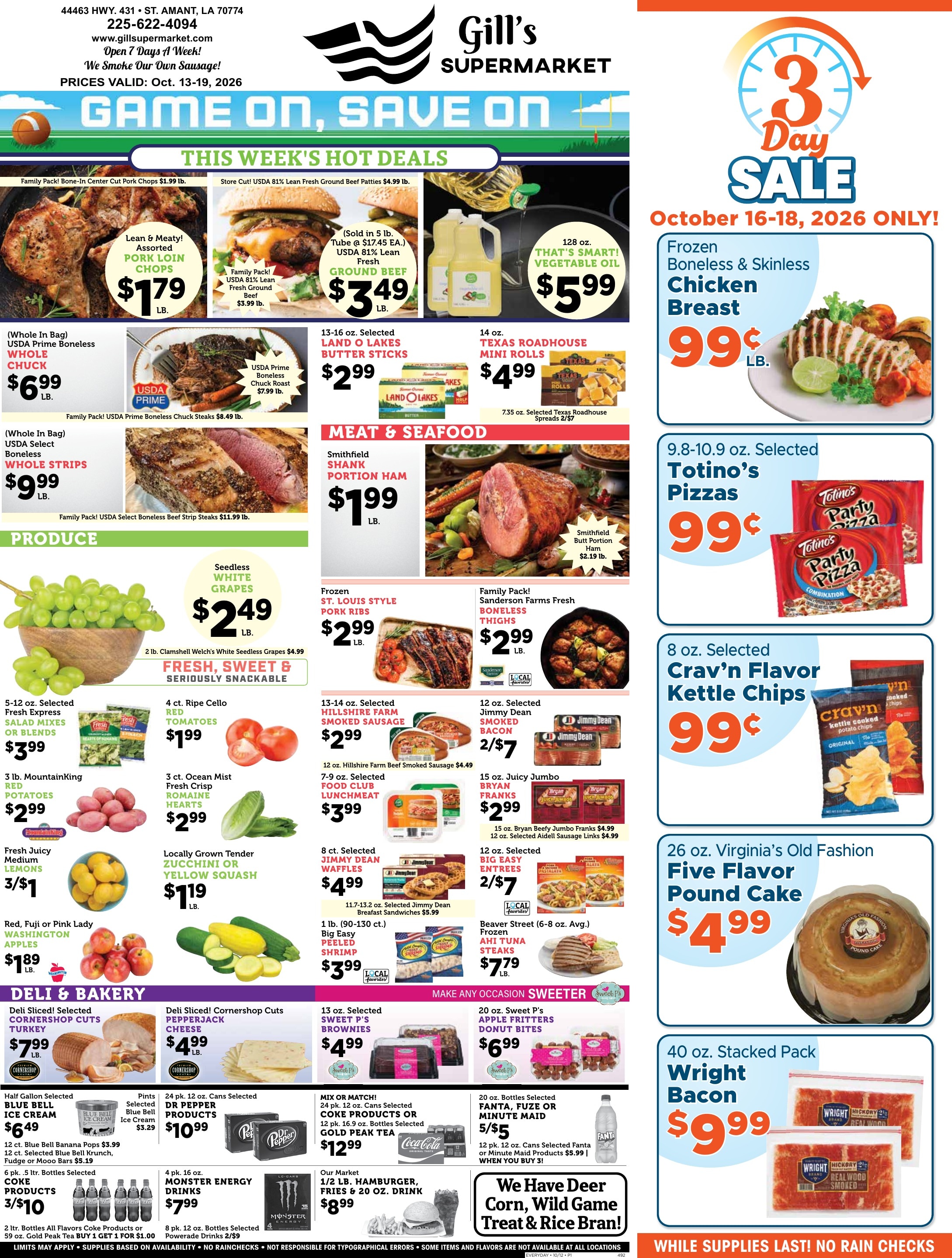 Gill's Supermarket Weekly Ad October 13 - 19, 2026