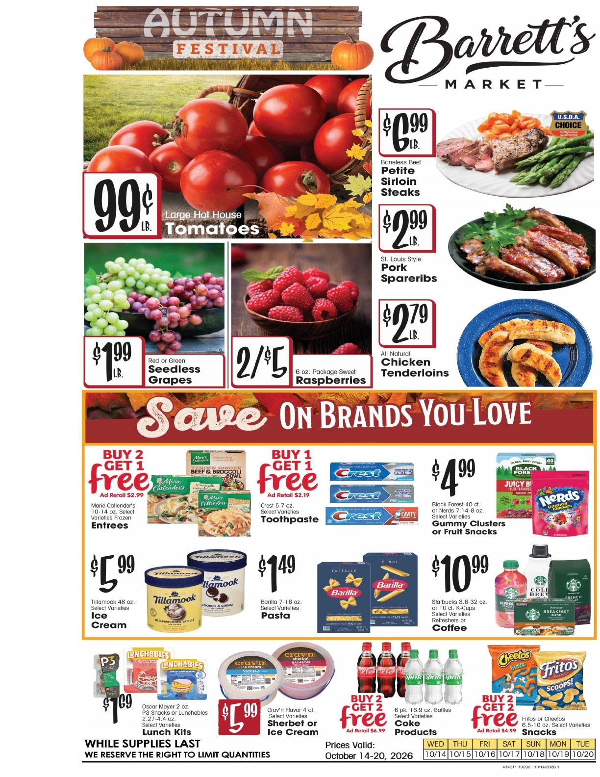 Barrett's Foodtown Weekly Ad October 14 - 20, 2026
