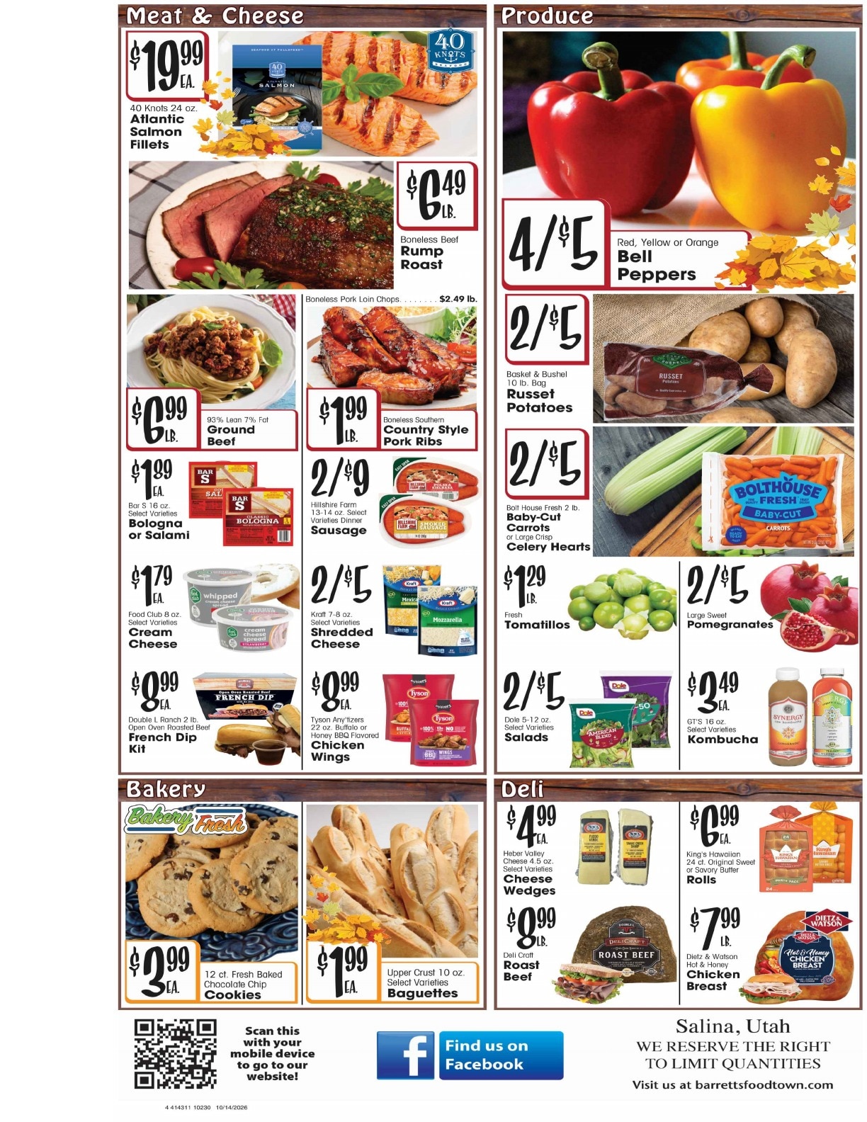 Barrett's Foodtown Weekly Ad October 14 - 20, 2026