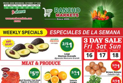 Rancho Markets Weekly Ad October 13 - 19, 2026