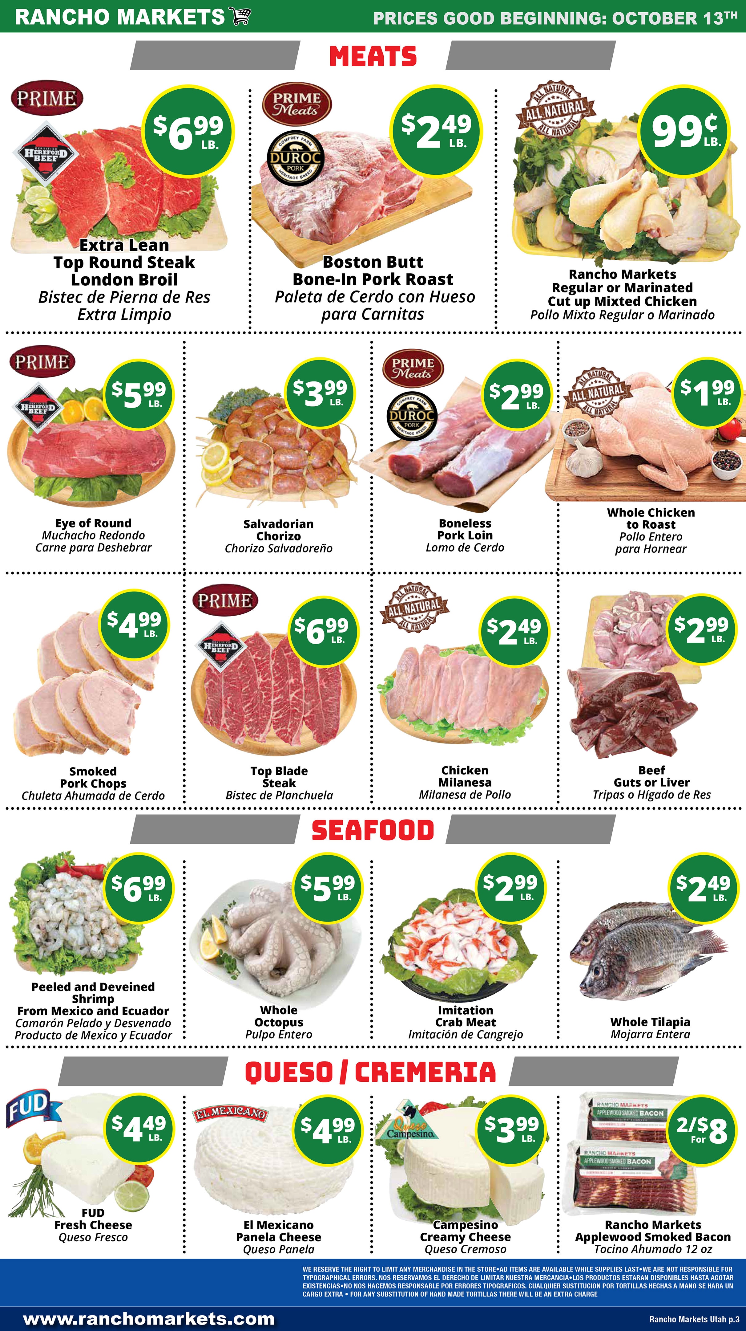Rancho Markets Weekly Ad October 13 - 19, 2026